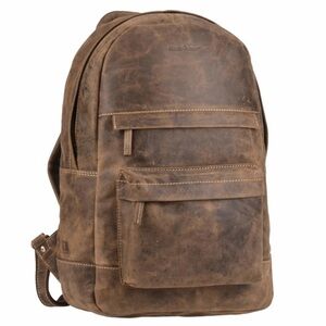 NWOT Greenburry brown Leather Backpack "Vintage" 1691-25 travel laptop pocket